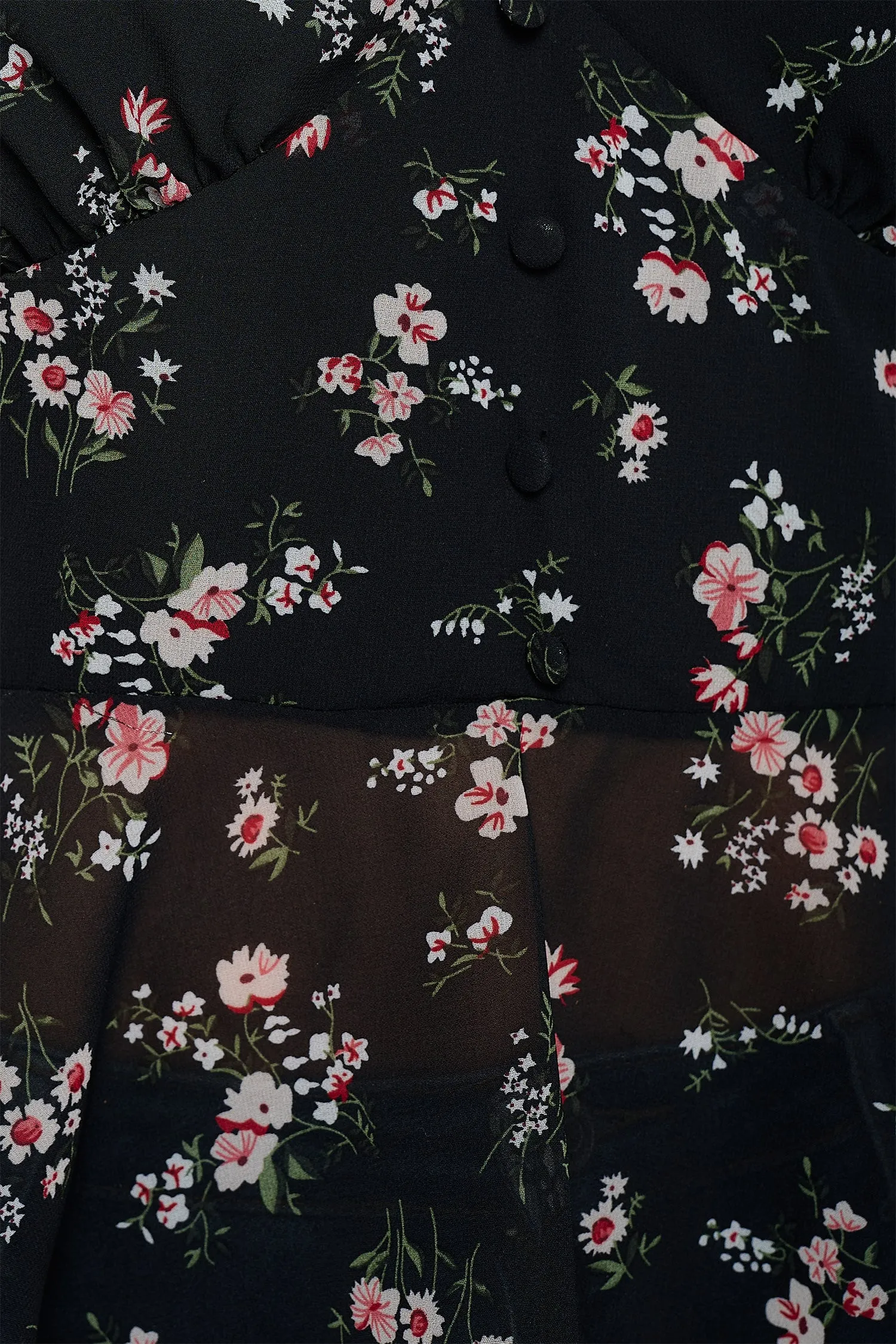 IT5450-PLUS | Tops | Junior Plus Romantic Floral Chiffon Blouse