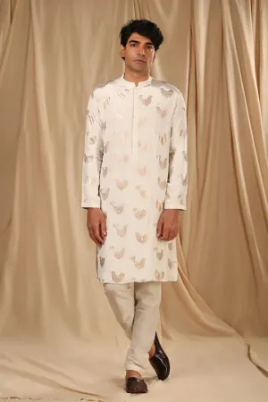 Ivory Bird Song Kurta With Pants