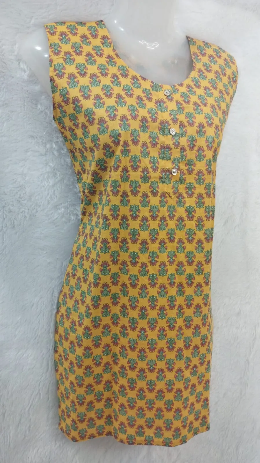 JAIPURI PRINT SHORT COTTON KURTI