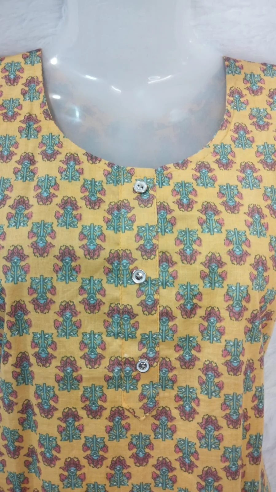 JAIPURI PRINT SHORT COTTON KURTI