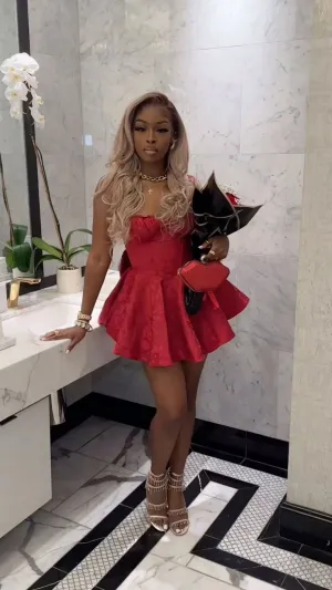 JazzHer Cute A line Straps Pink Lace Black Girl Homecoming Dresses Short Hoco Dress (PRE-ORDER)