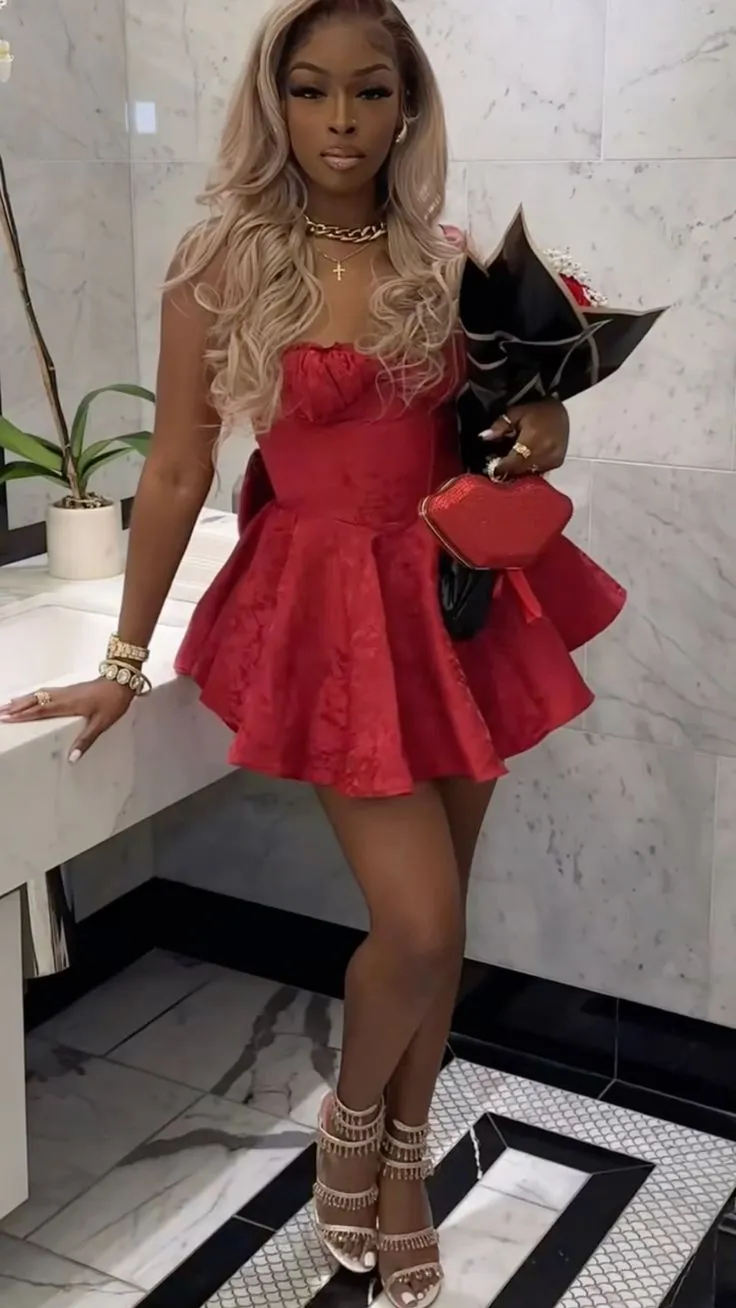 JazzHer Cute A line Straps Pink Lace Black Girl Homecoming Dresses Short Hoco Dress (PRE-ORDER)