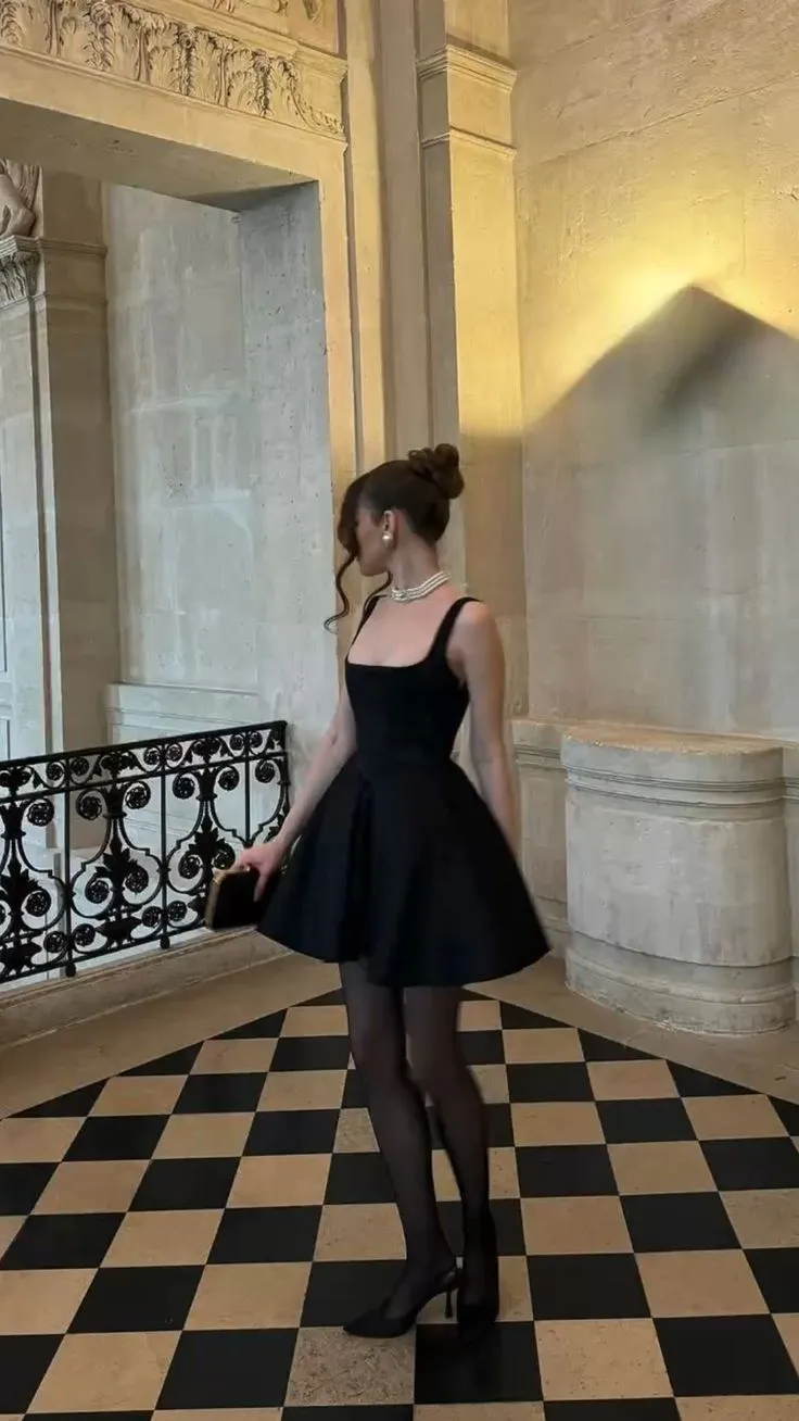 JazzHer Sexy A Line Straps Black Short Homecoming Dresses st Birthday Outfit (PRE-ORDER)