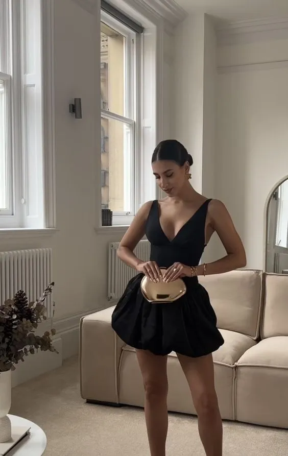 JazzHer th Birthday Little Black Dress A Line Homecoming Dresses Black Short Mini Party Dress (PRE-ORDER)