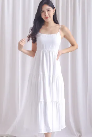 Jennie Spaghetti Tier Maxi Dress In White