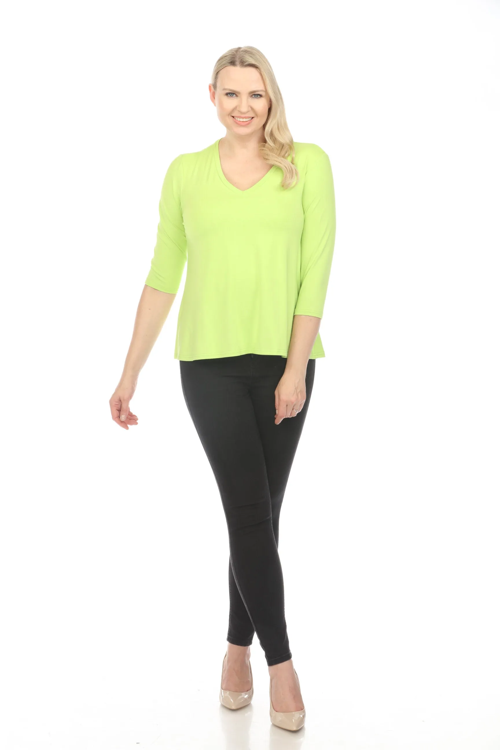 Joseph Ribkoff V-Neck 3/4 Sleeve T-Shirt Top 241038