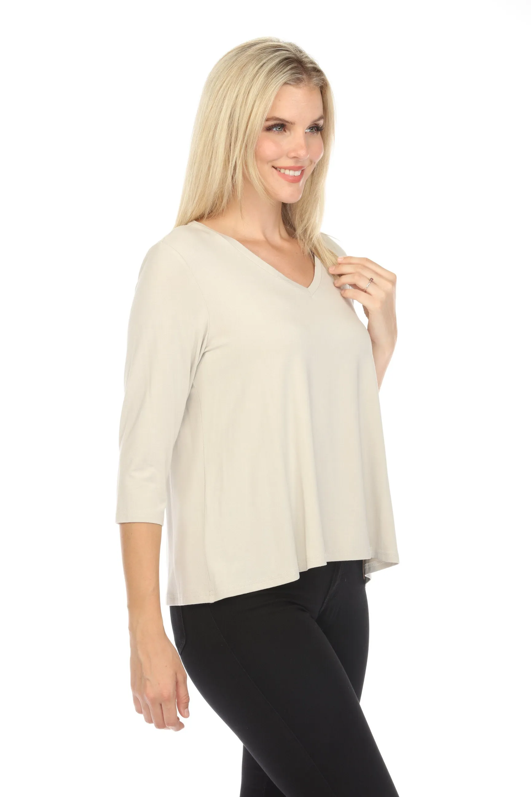 Joseph Ribkoff V-Neck 3/4 Sleeve T-Shirt Top 241038