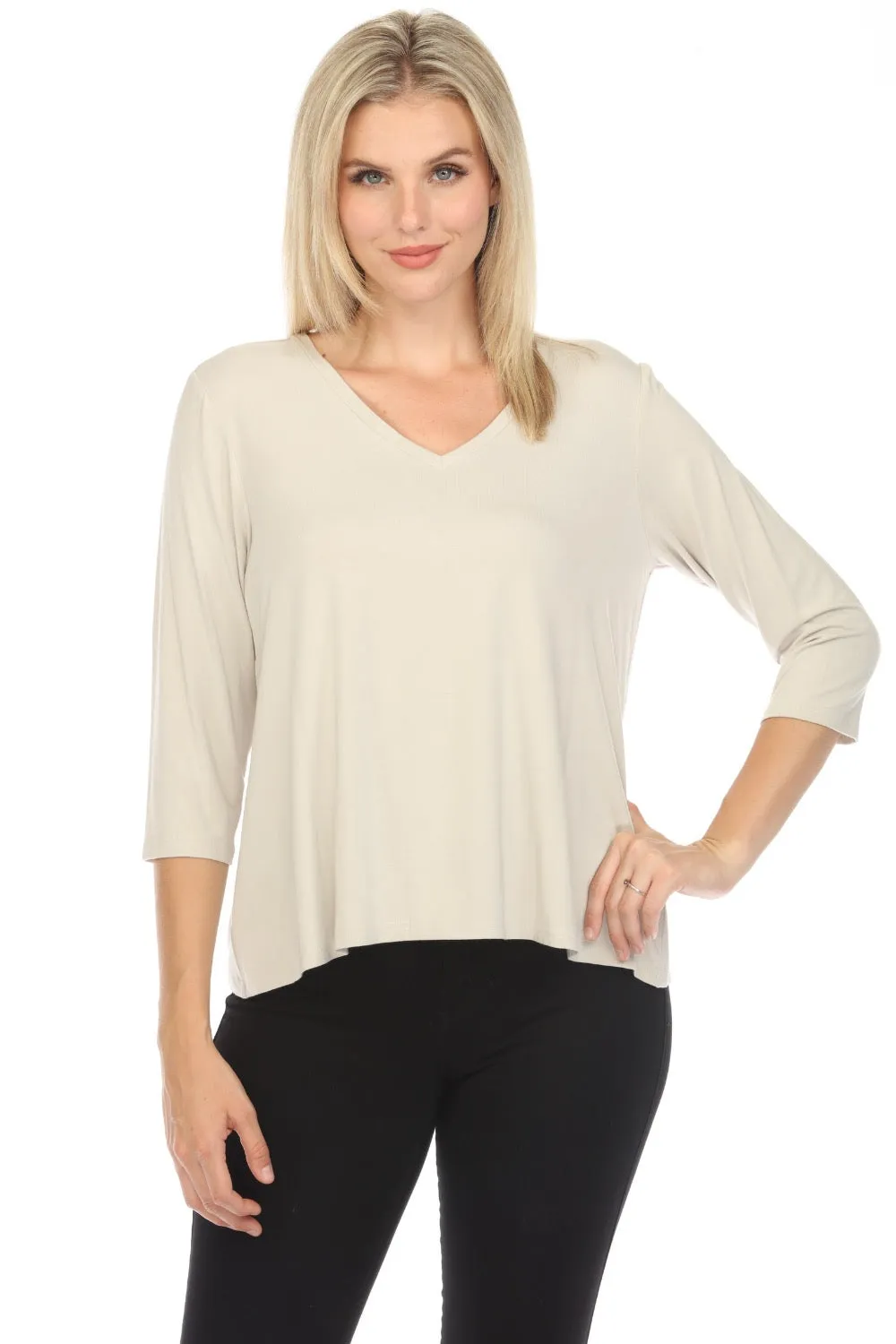 Joseph Ribkoff V-Neck 3/4 Sleeve T-Shirt Top 241038