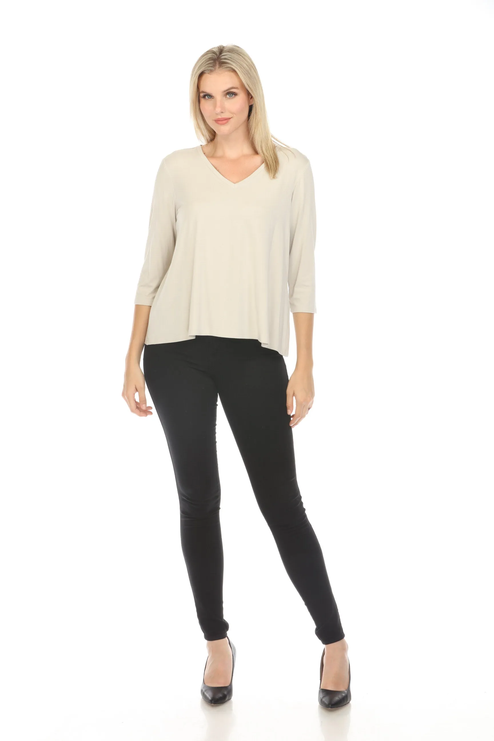Joseph Ribkoff V-Neck 3/4 Sleeve T-Shirt Top 241038