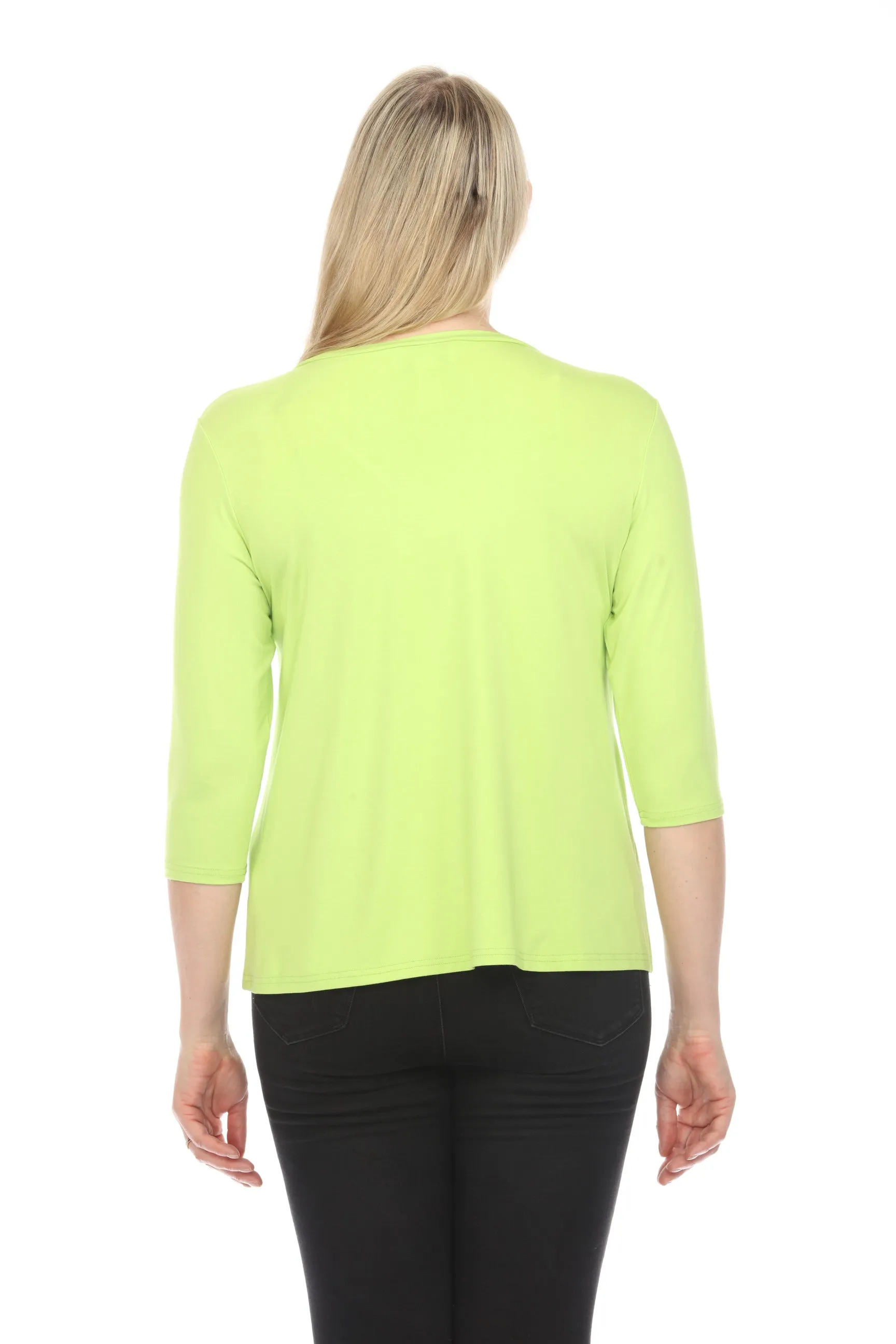 Joseph Ribkoff V-Neck 3/4 Sleeve T-Shirt Top 241038