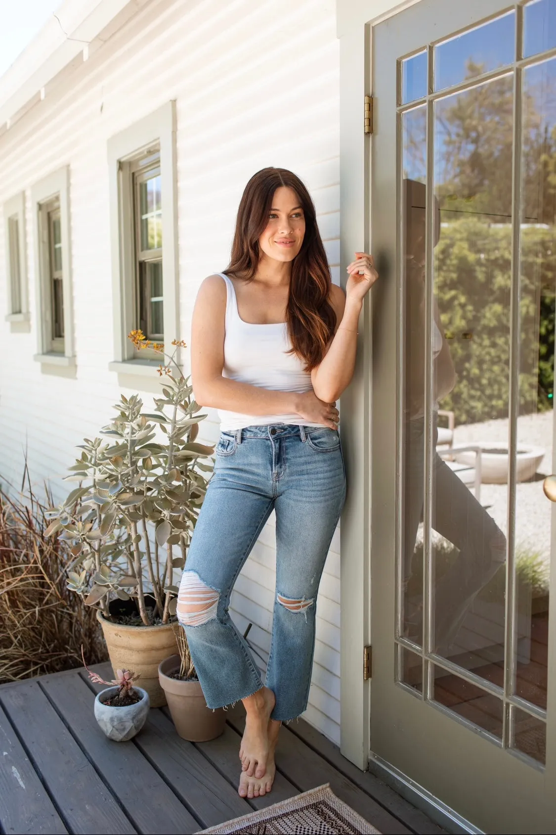 Kate Mid Rise Boot Cut Jeans