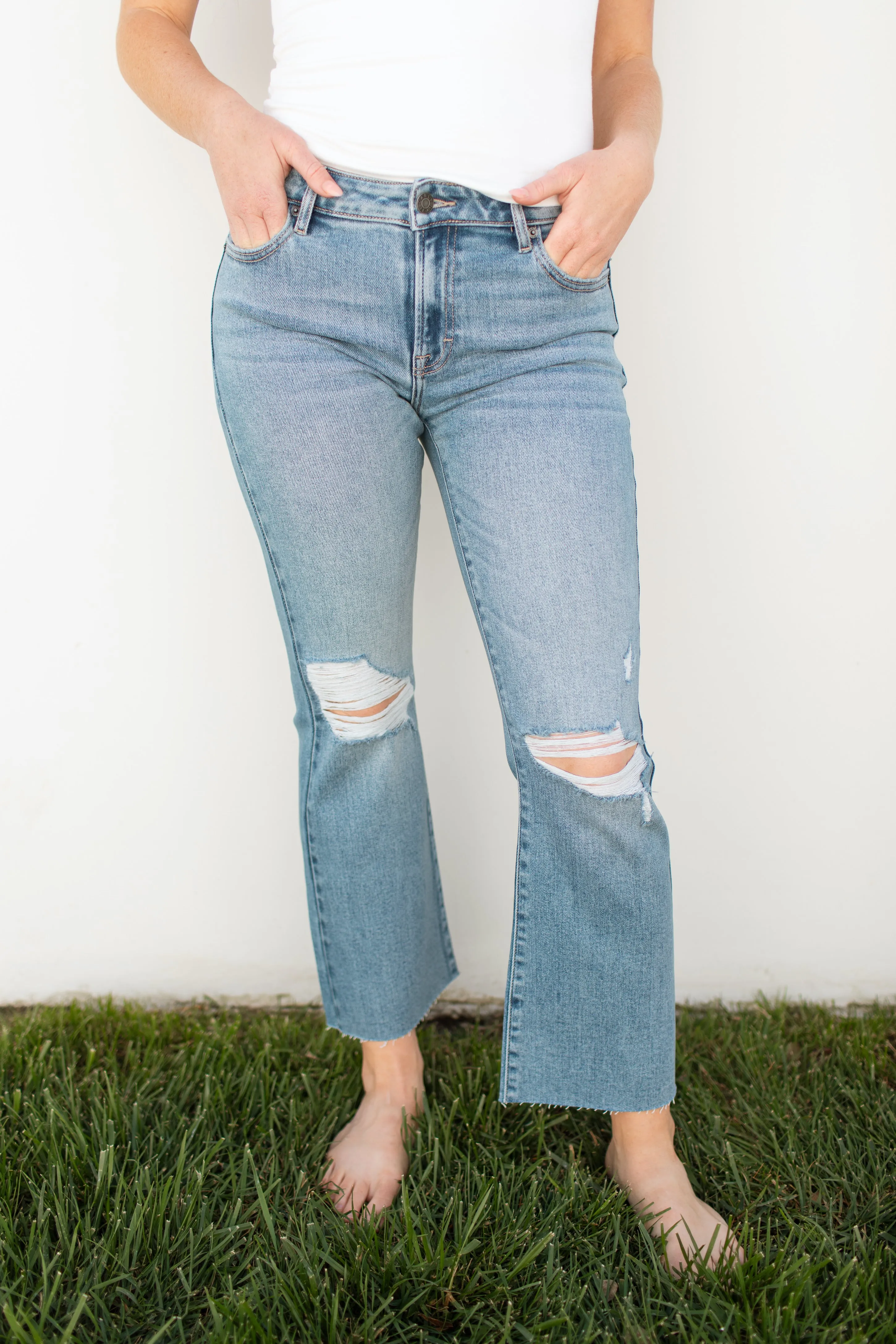 Kate Mid Rise Boot Cut Jeans