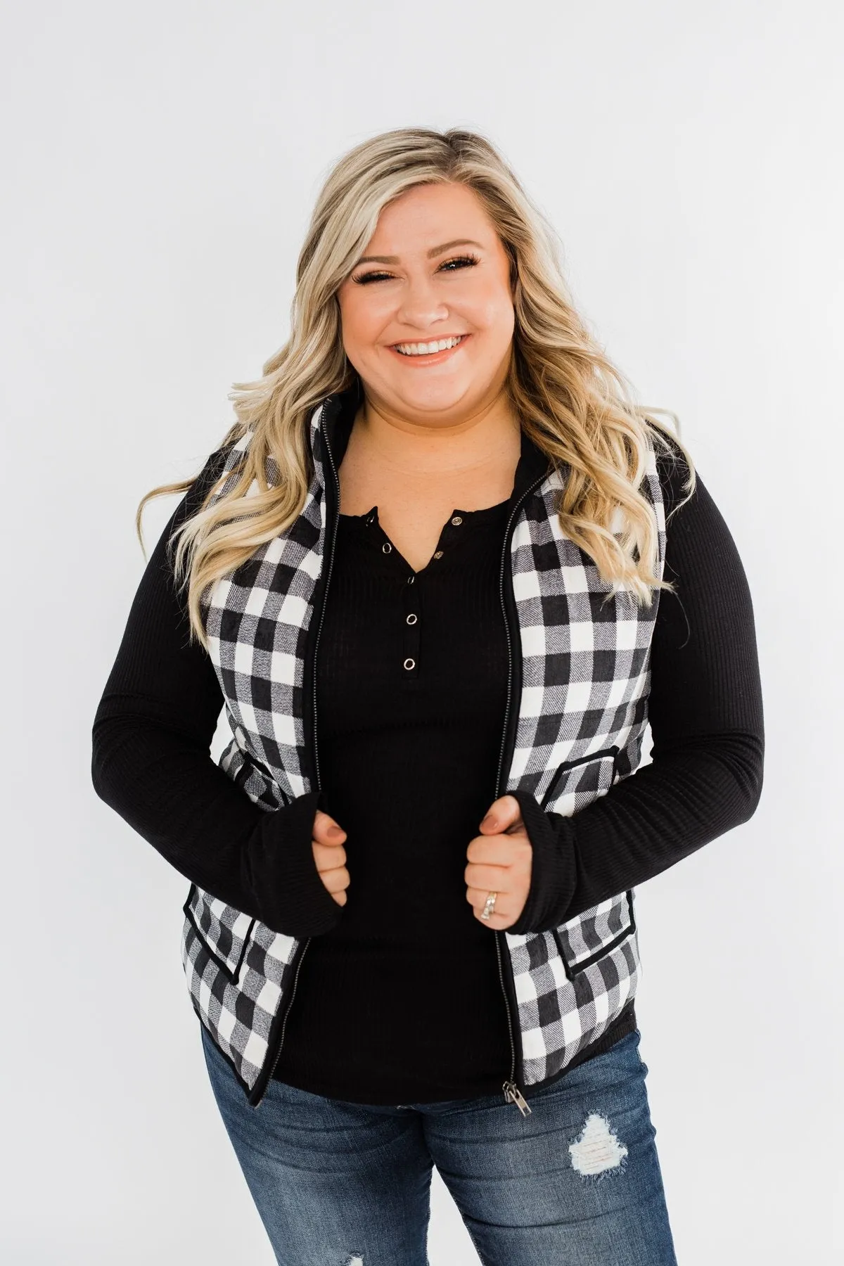 Keep It Cool Vest- White Buffalo Plaid