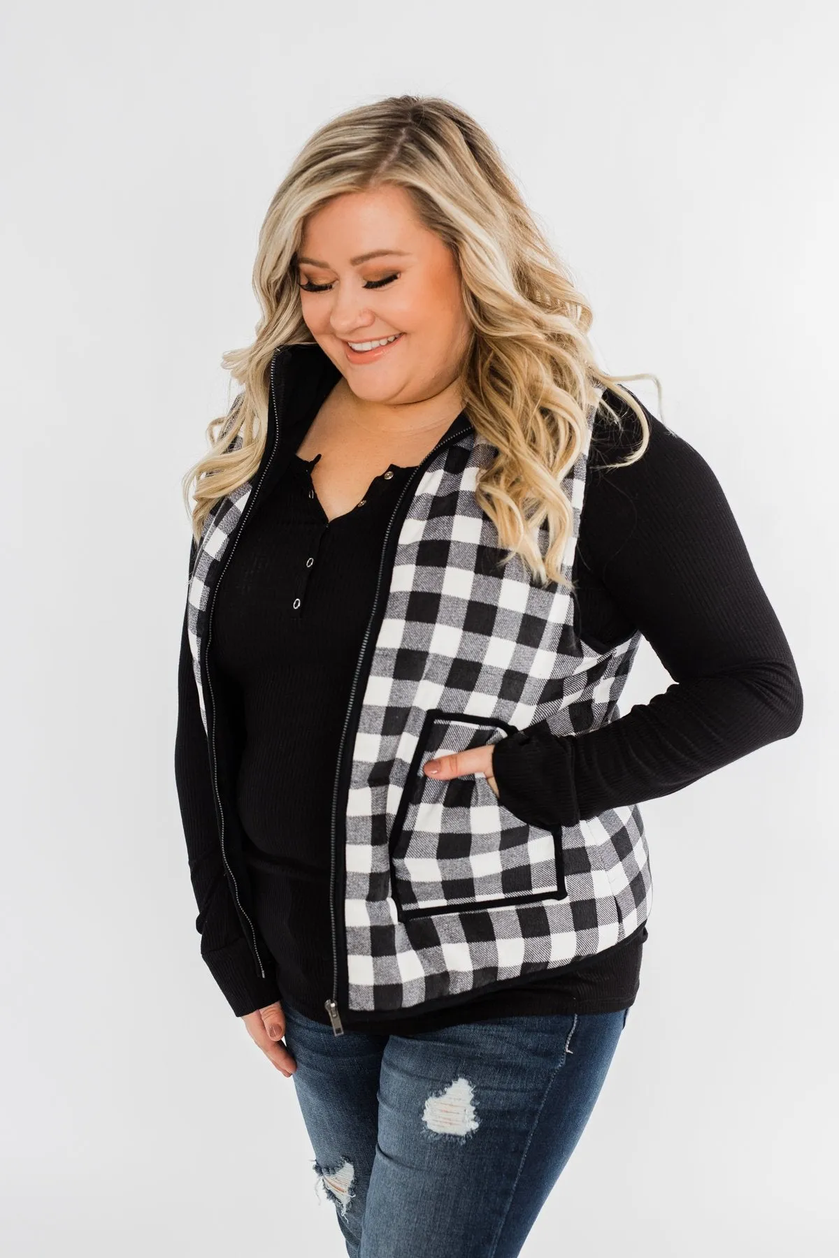 Keep It Cool Vest- White Buffalo Plaid