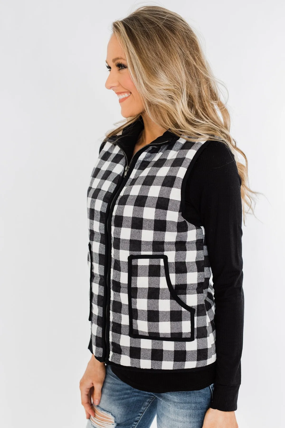 Keep It Cool Vest- White Buffalo Plaid