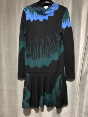 Kenzo Black Long Sleeve Wool mock Neck dress