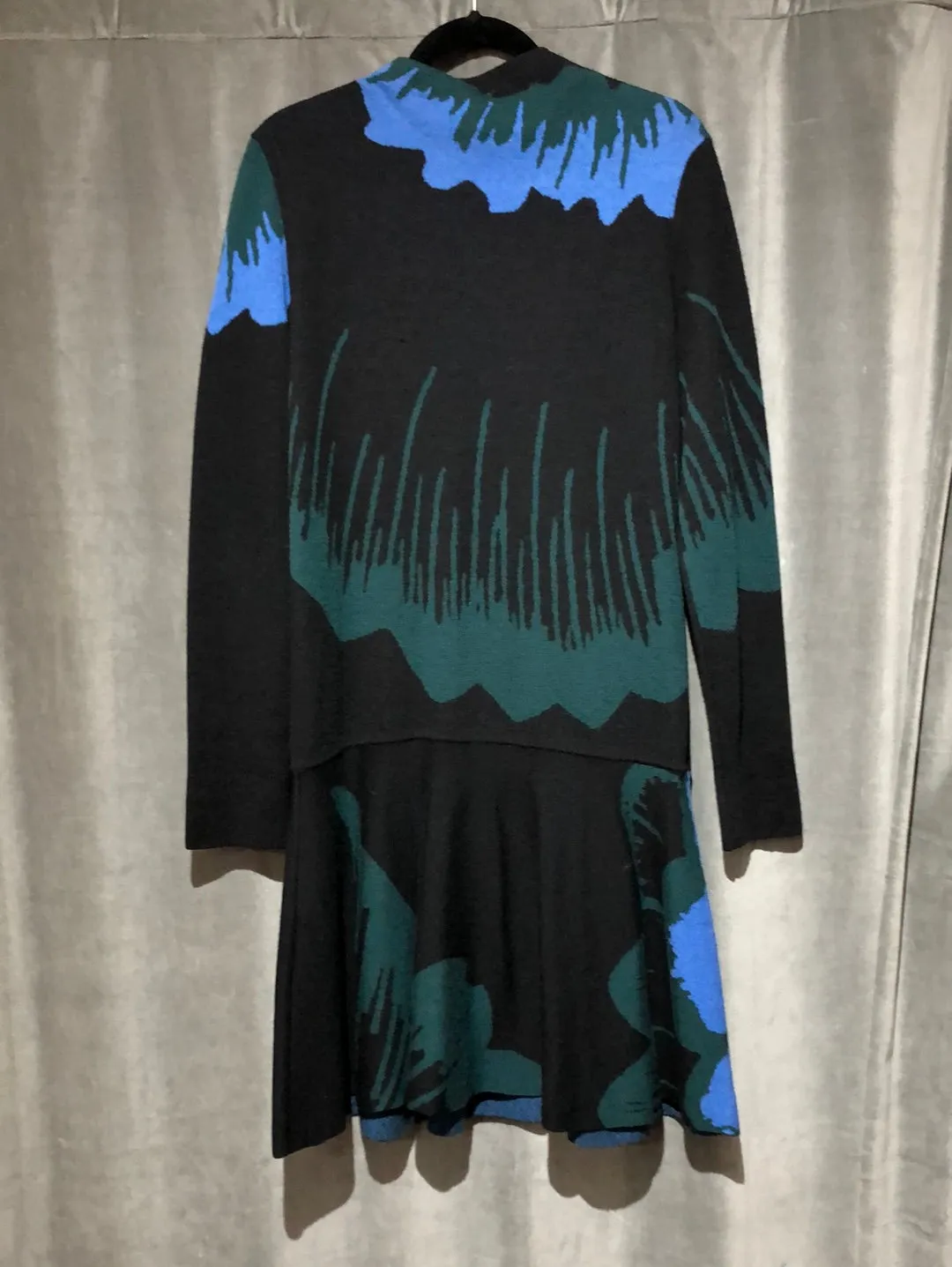 Kenzo Black Long Sleeve Wool mock Neck dress