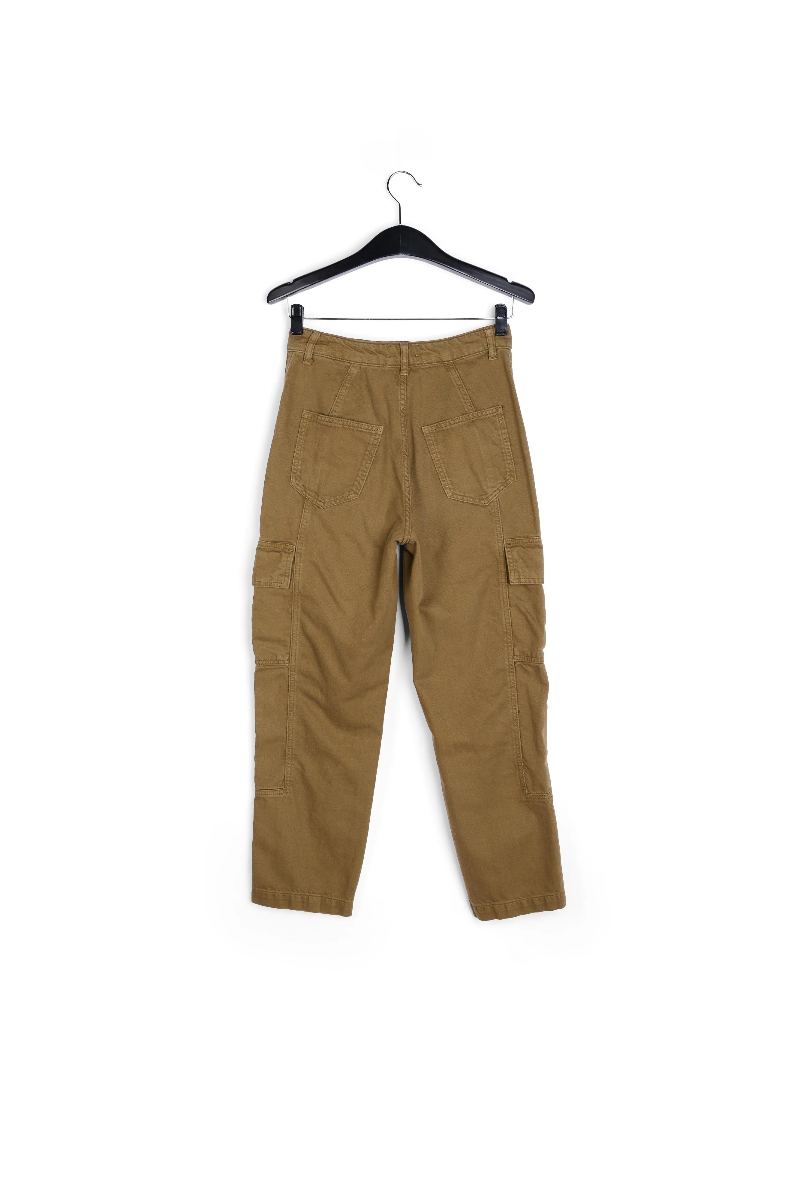 Khaki straight-leg cargo jeans