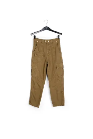 Khaki straight-leg cargo jeans