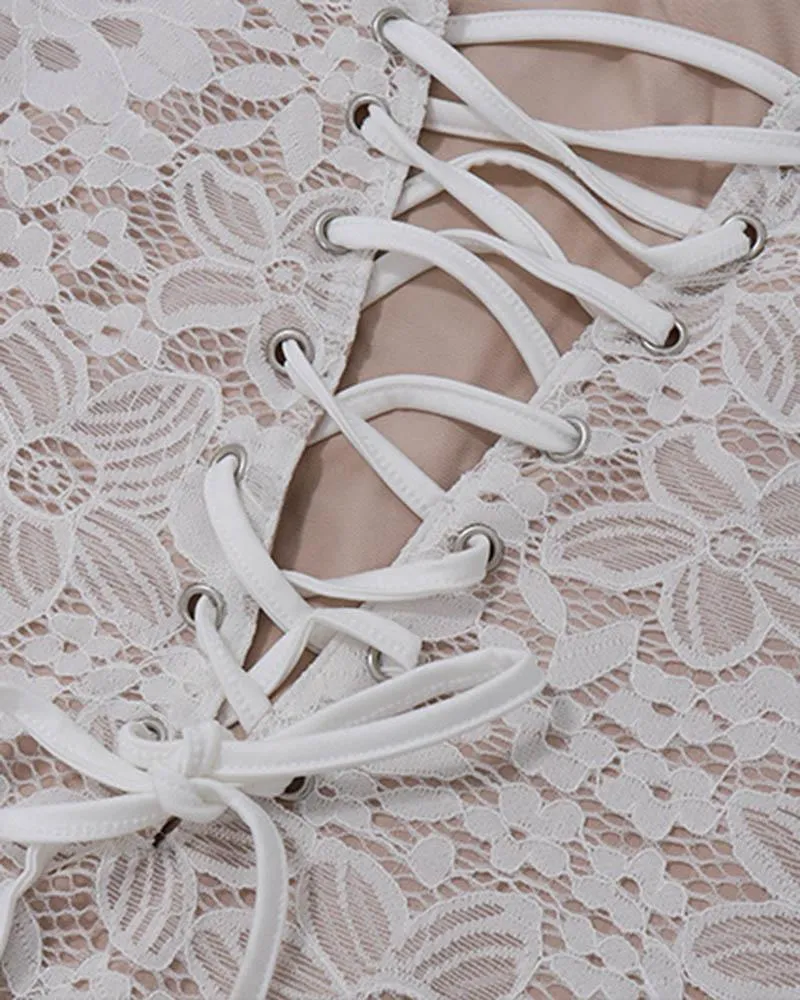 Lace Corset Mini Dress