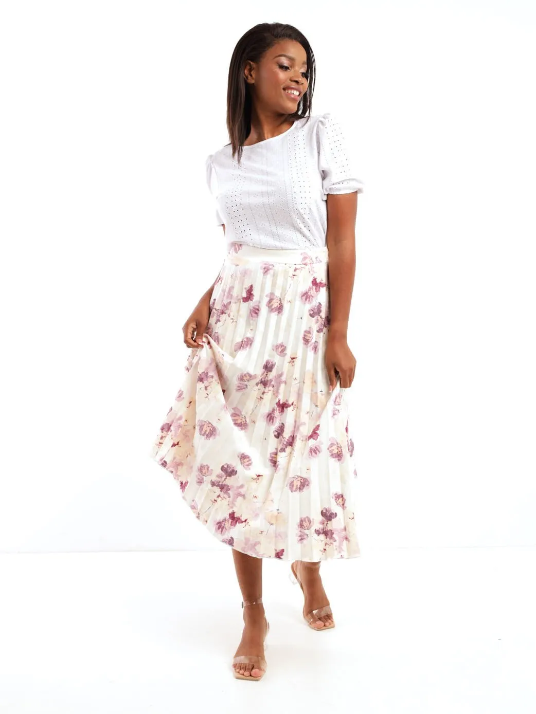 Ladies Asymmetrical Pleated Skirt