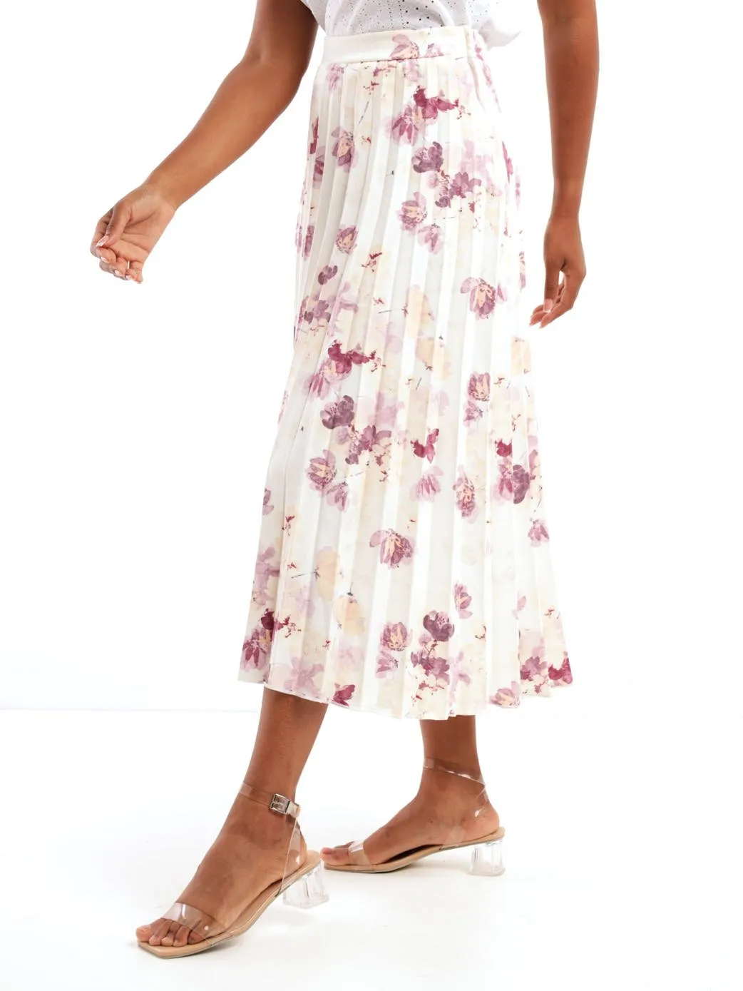 Ladies Asymmetrical Pleated Skirt