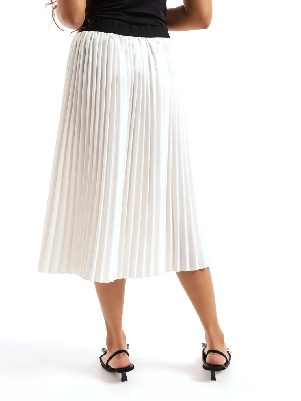 Ladies Pleated Skirt - Milk
