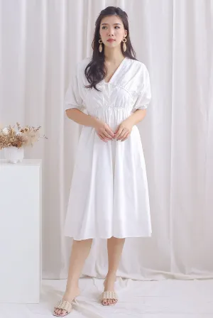 Lance Kimono Tie Front Midi Dress In White