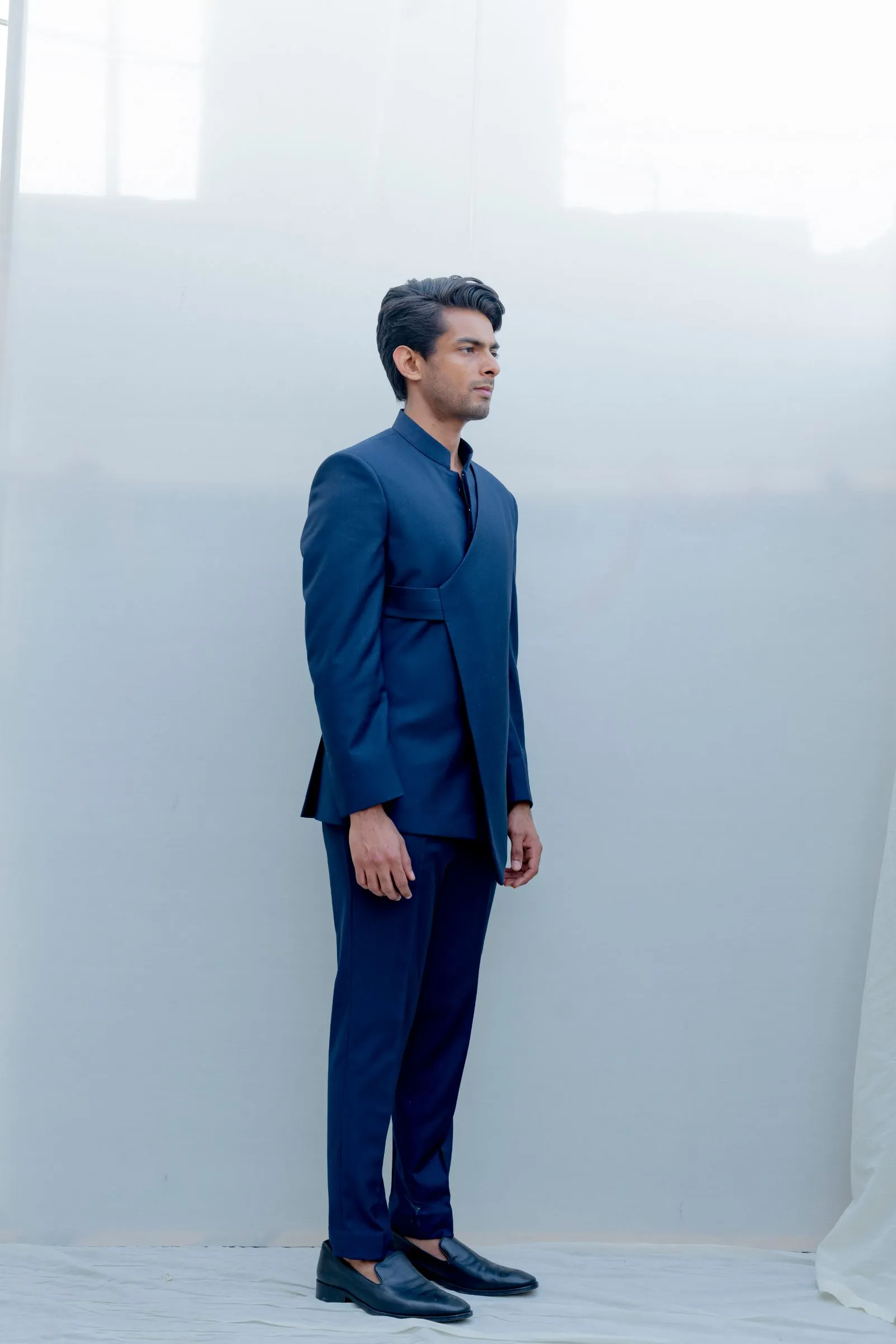 Lapis Lazuli - Dark Blue Indo Western Jacket Set