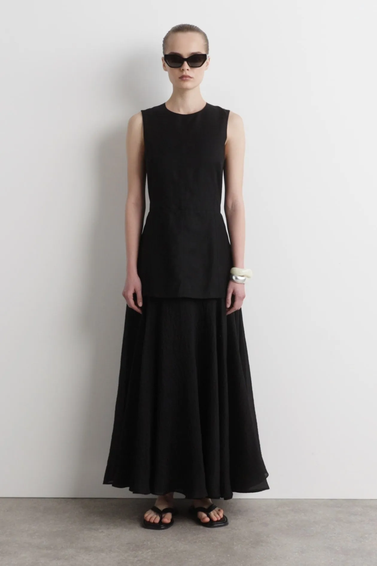Layered Peplum Midi Dress
