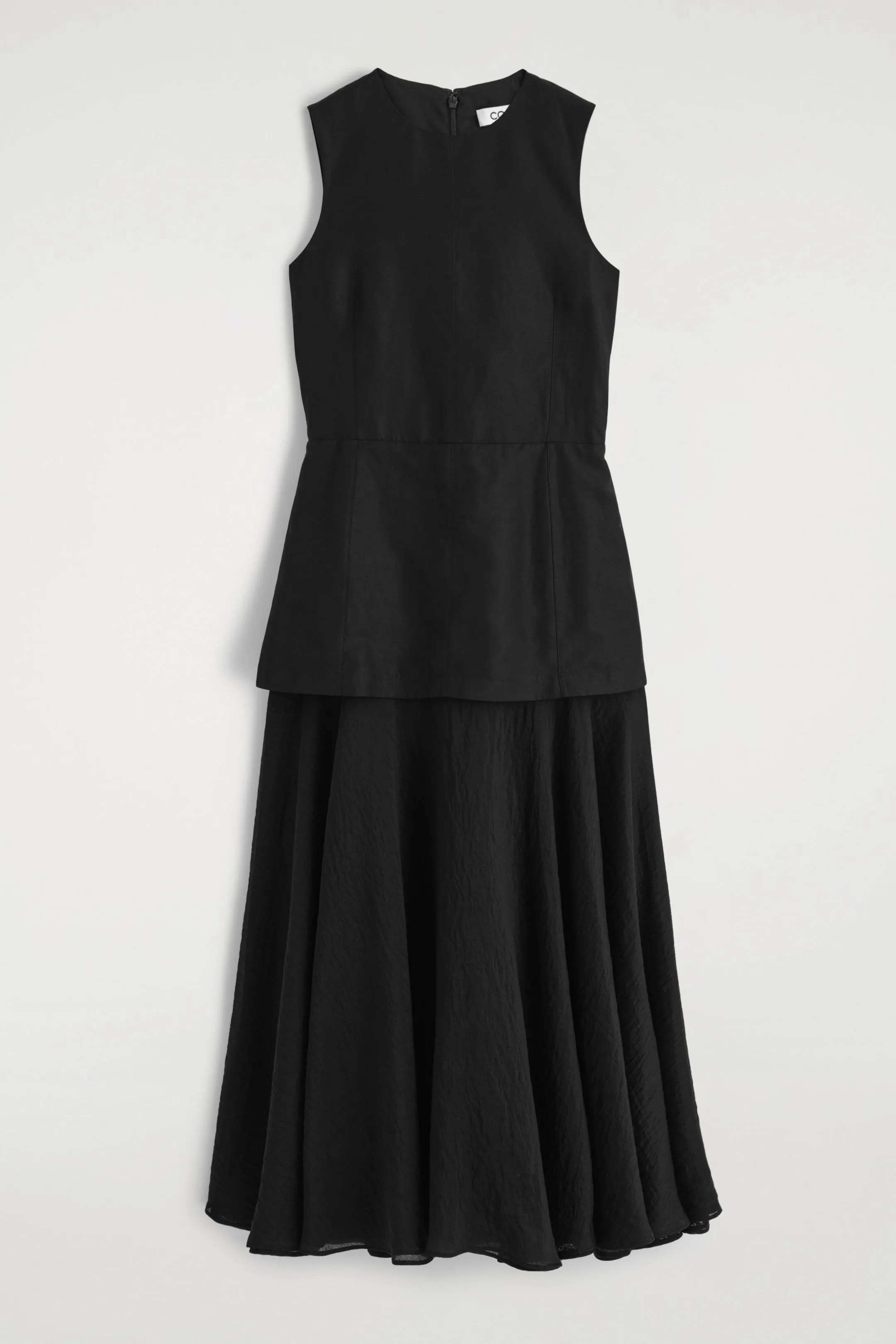 Layered Peplum Midi Dress