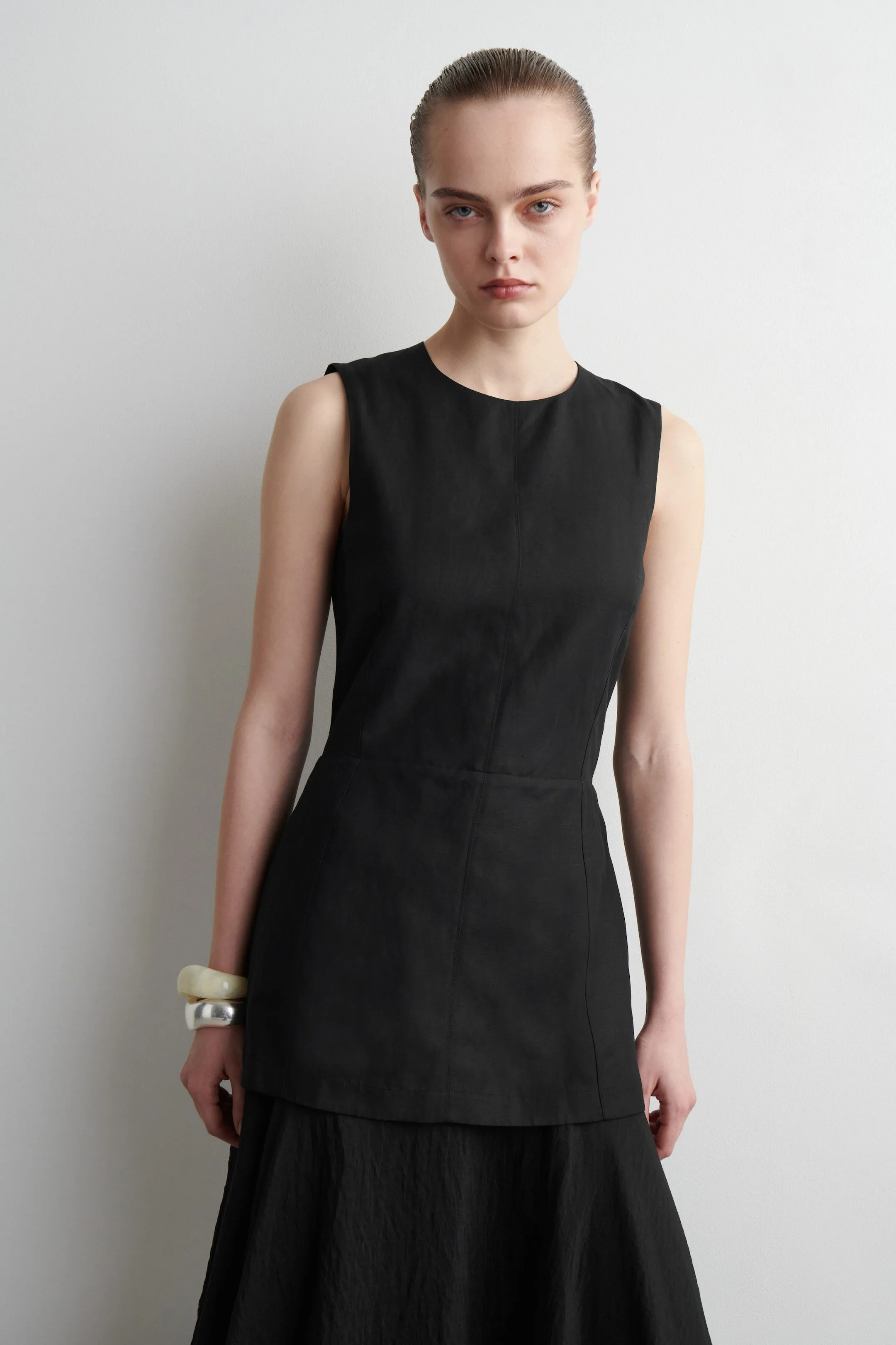 Layered Peplum Midi Dress