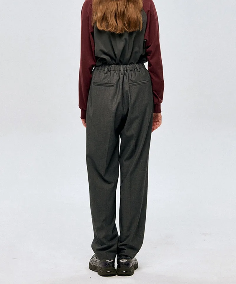 LE SONNET Straight Wool Pants - Gray