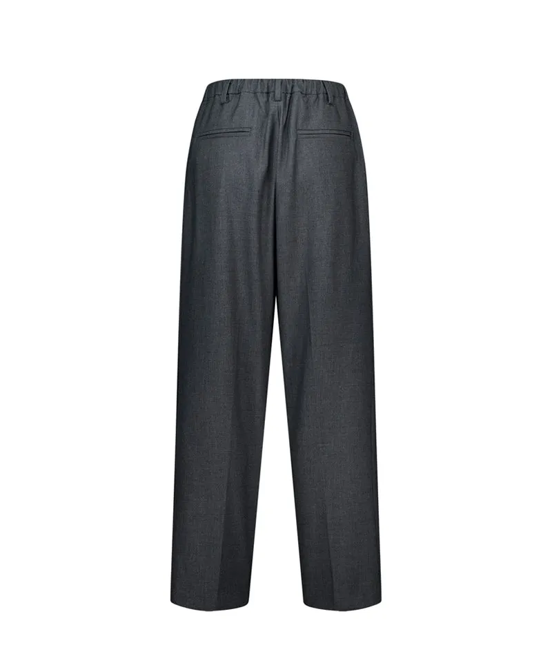LE SONNET Straight Wool Pants - Gray