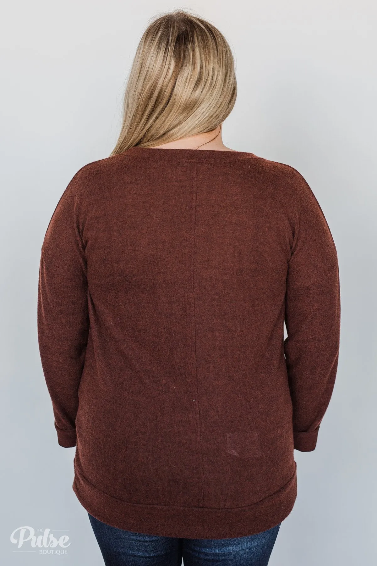 Lead the Way Pullover Sweater- Rust