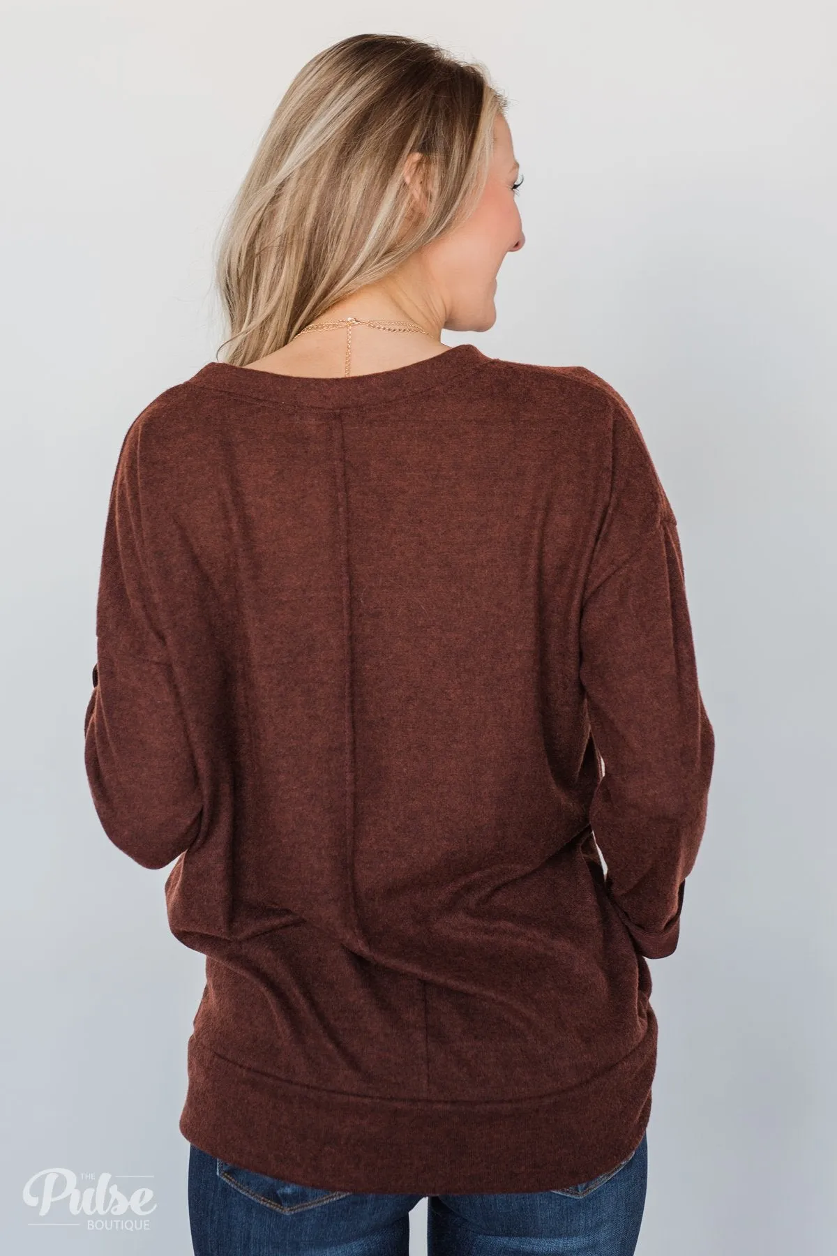 Lead the Way Pullover Sweater- Rust