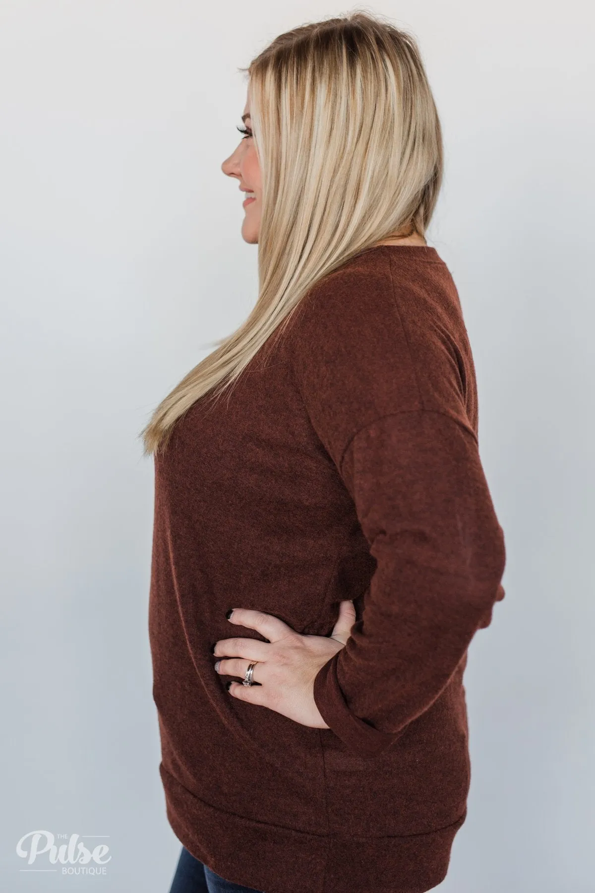 Lead the Way Pullover Sweater- Rust