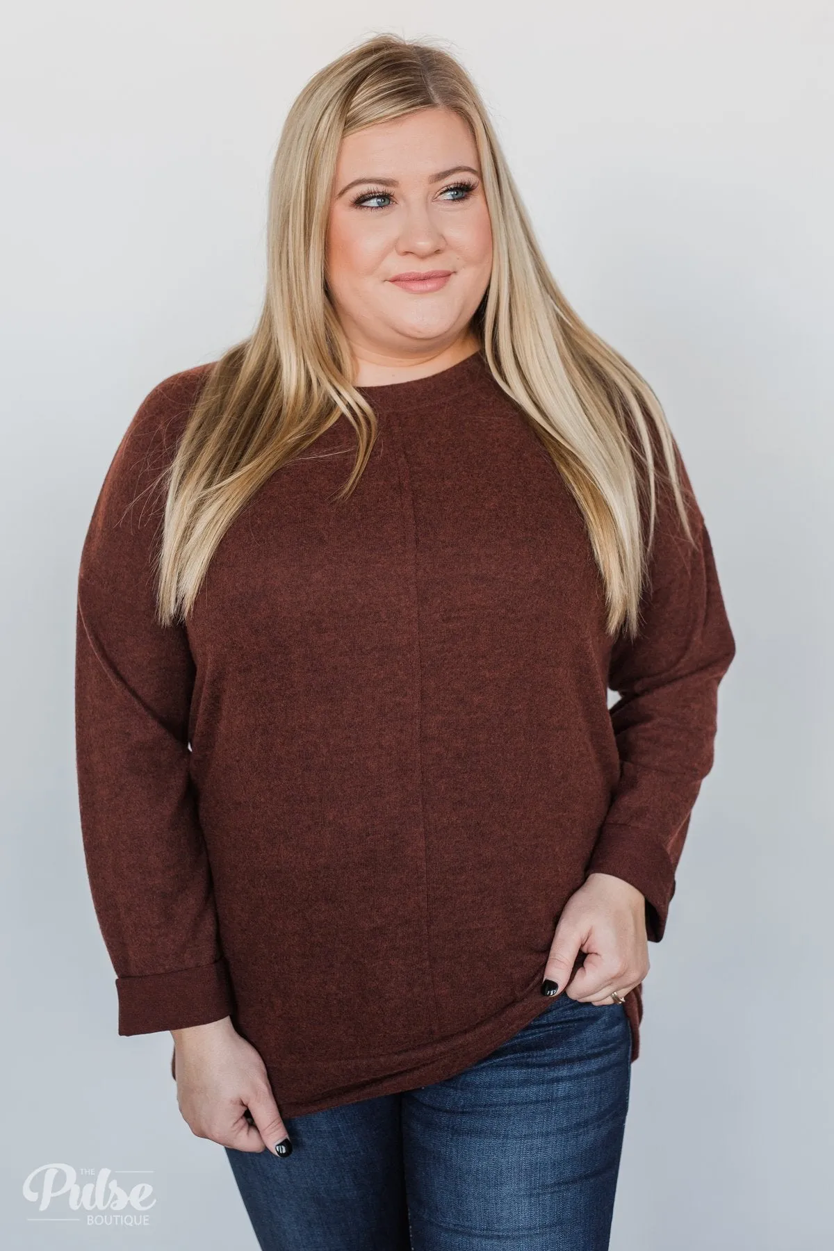 Lead the Way Pullover Sweater- Rust