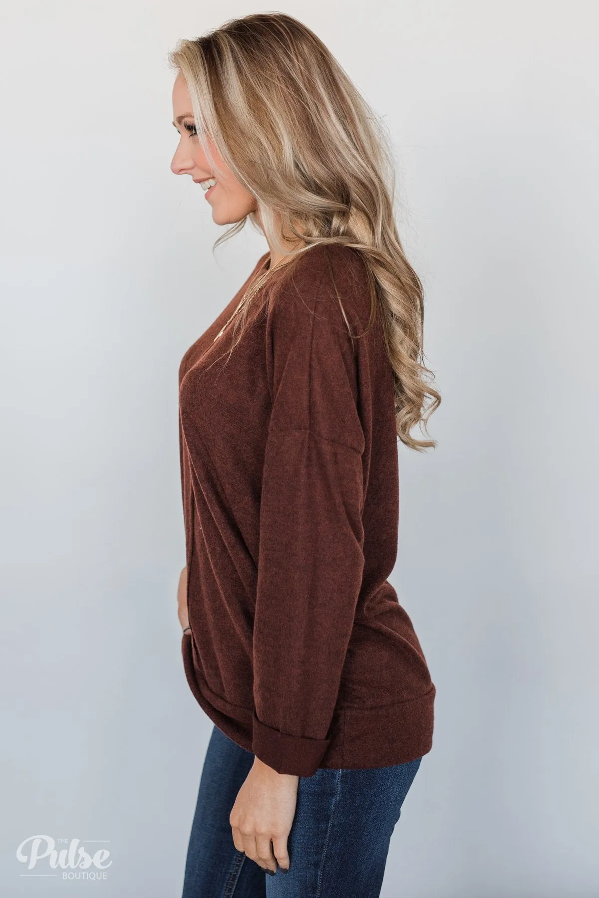 Lead the Way Pullover Sweater- Rust
