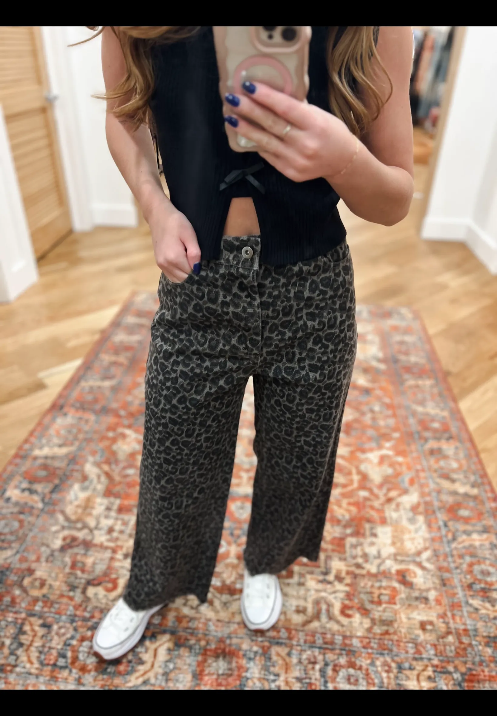 Leopard Grey Pants