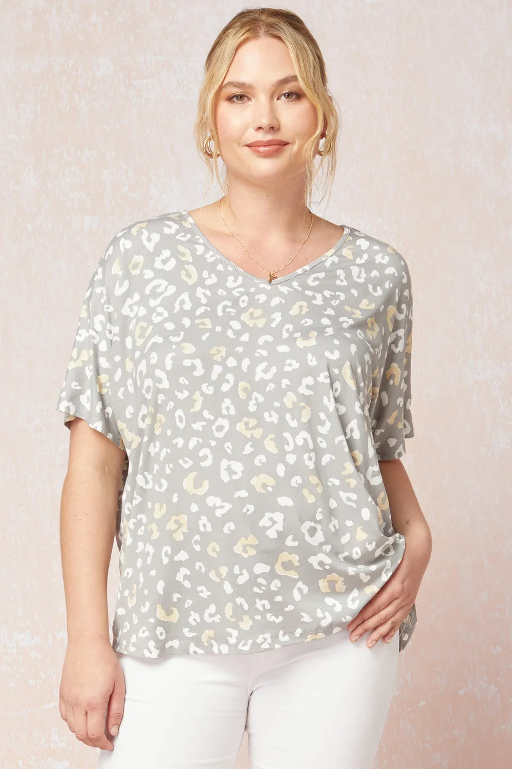 Leopard Print V-Neck Top