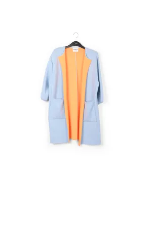 Light blue oversized knit coat