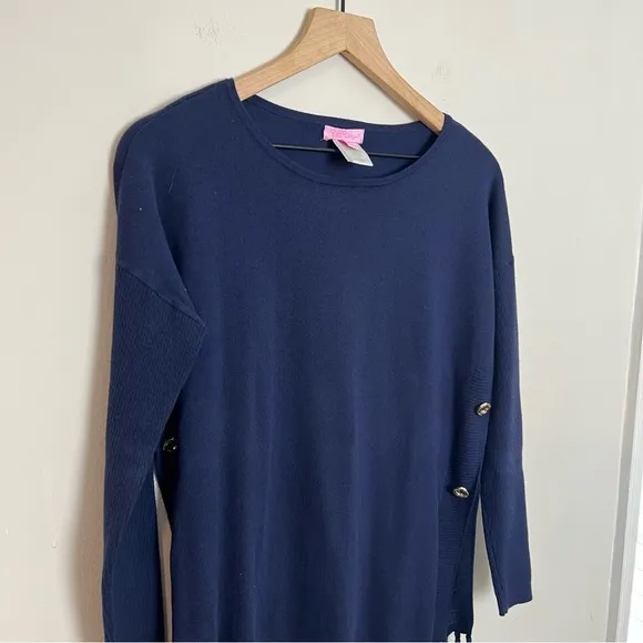 LILLY PULITZER- Ramona Fringe Sweater Navy