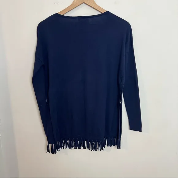 LILLY PULITZER- Ramona Fringe Sweater Navy