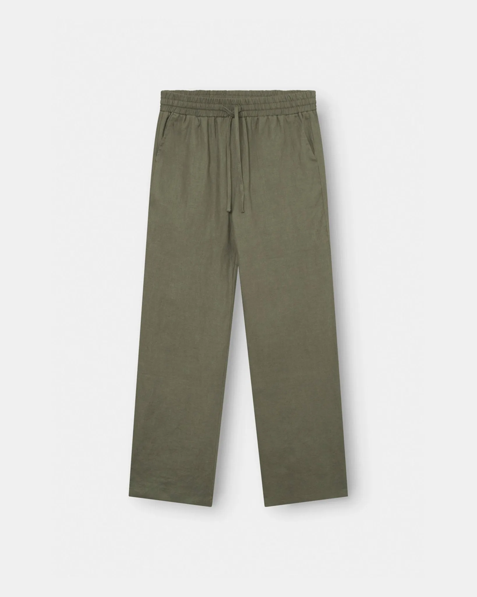 Linen Pants High-waisted Army