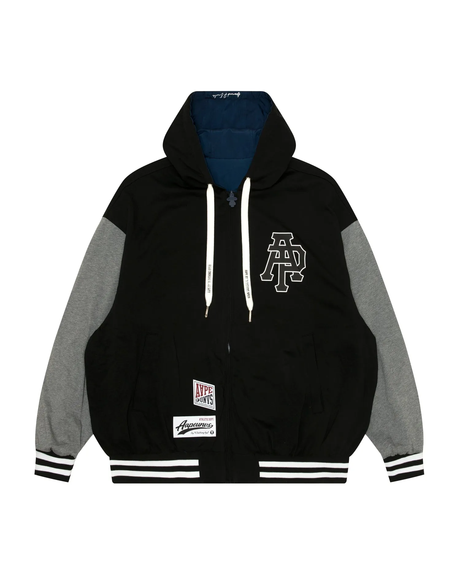 Logo zip-up hooded jacket