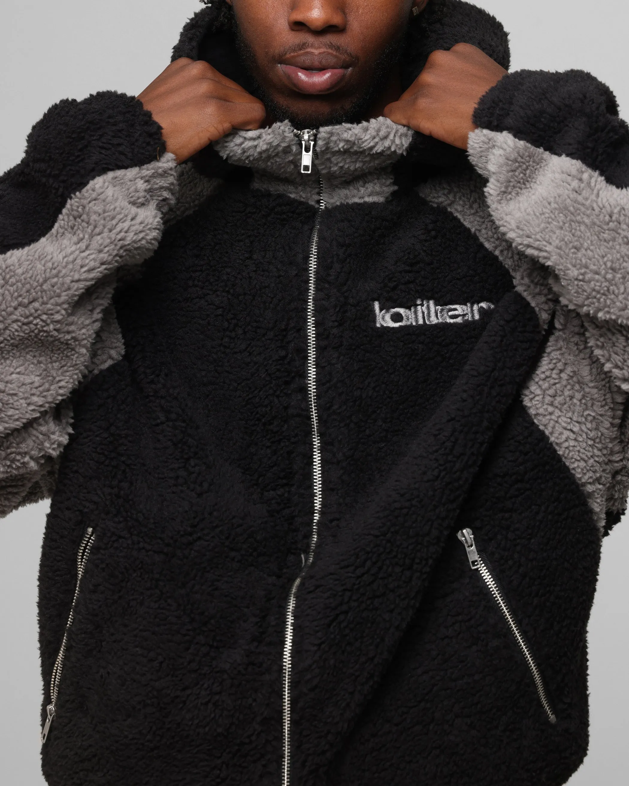 Loiter Speedway Fleece Jacket Black/Grey