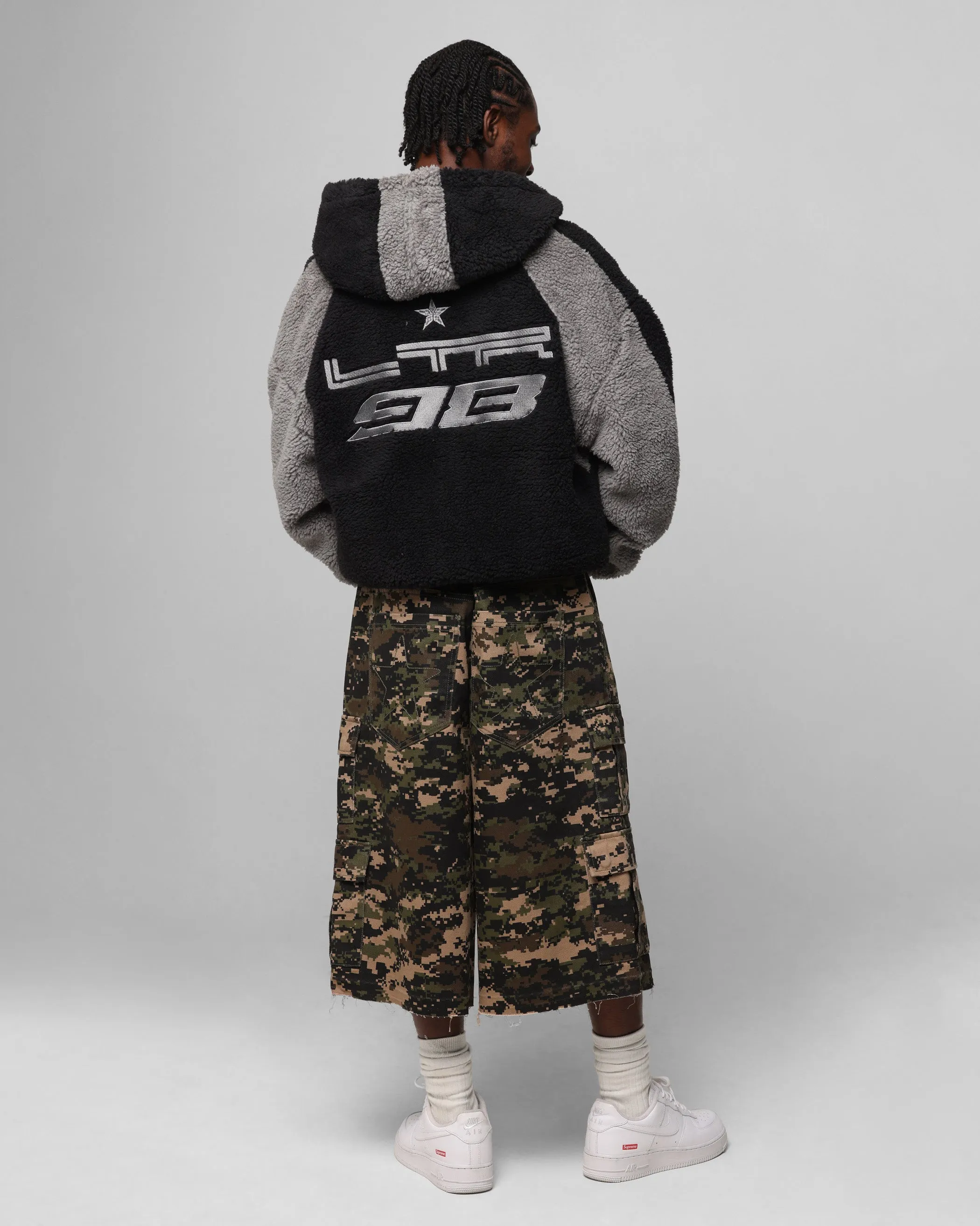 Loiter Speedway Fleece Jacket Black/Grey