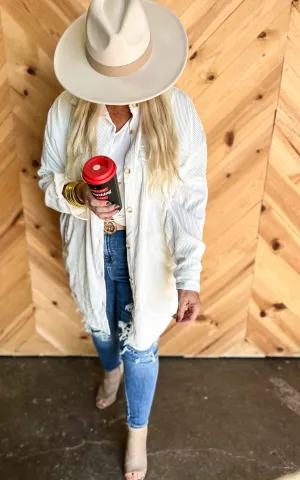 Long Oversized Corduroy Top