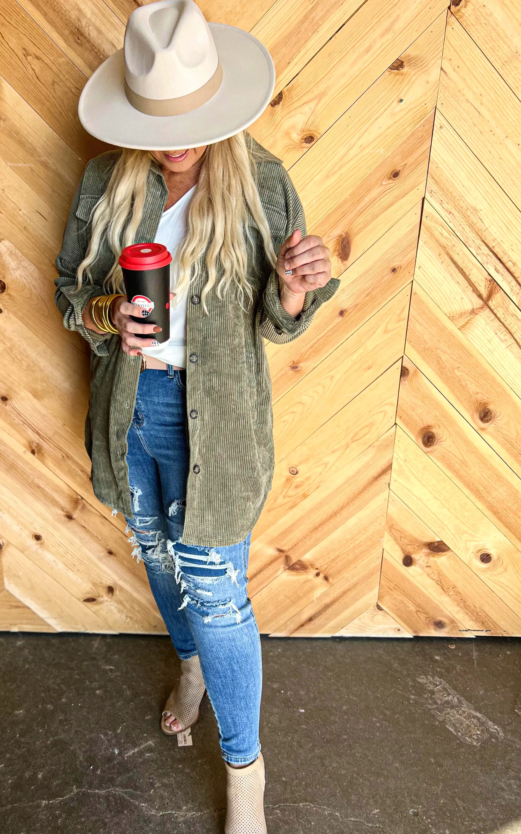 Long Oversized Corduroy Top